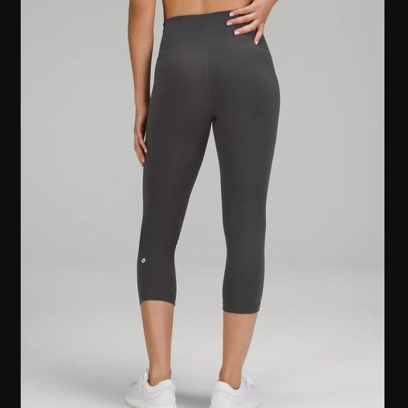 Lululemon Wunder Train High Rise Crop 21" Graphite Grey Size 4 - Picture 2 of 8